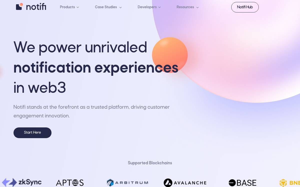 Notifi website preview