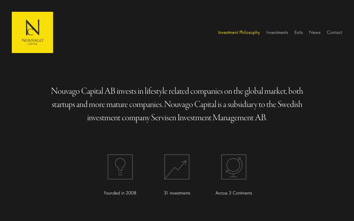 Nouvago Capital AB website preview