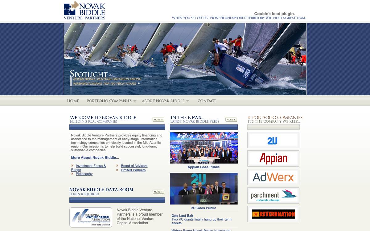 Novak Biddle Venture Partners website preview