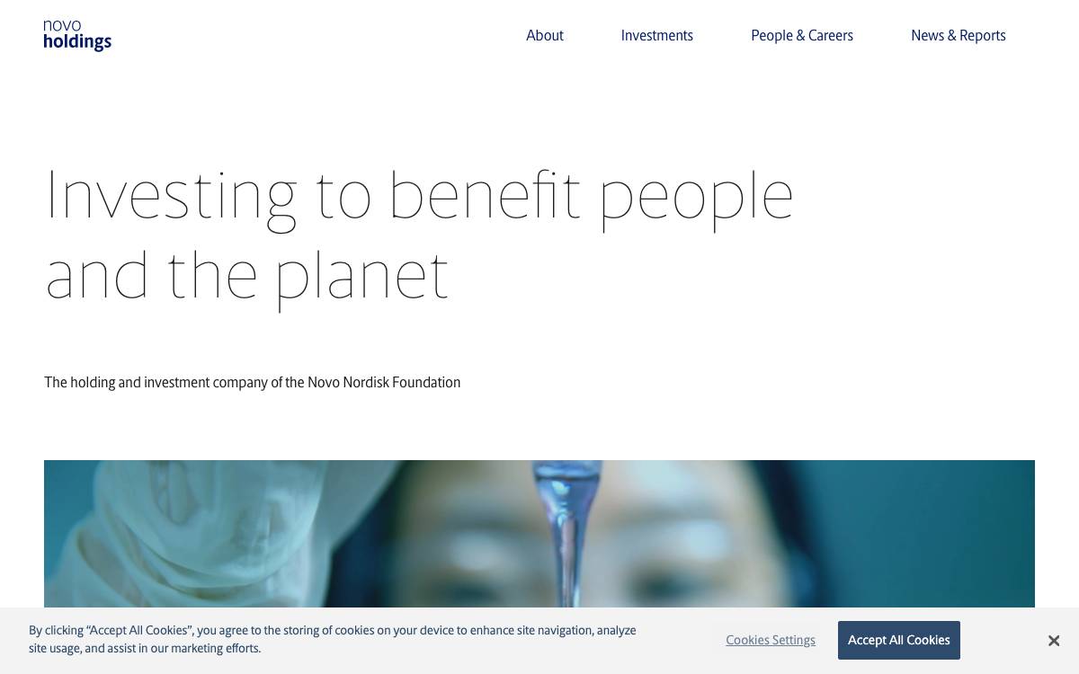 Novo Holdings website preview