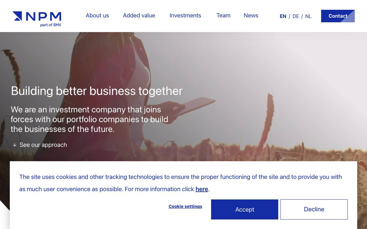 NPM Capital N.V. website preview