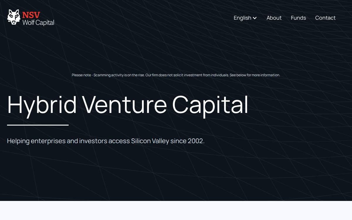 NSV Wolf Capital website preview