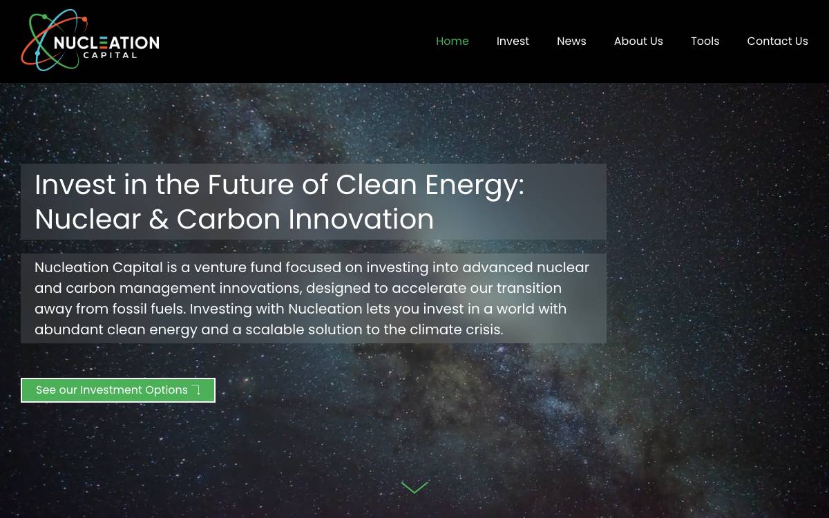Nucleation Capital website preview