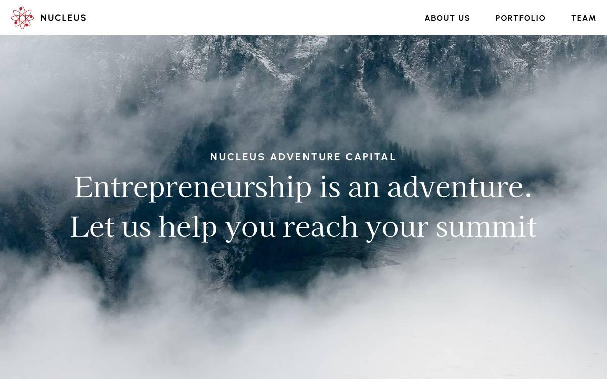 Nucleus Adventure Capital website preview