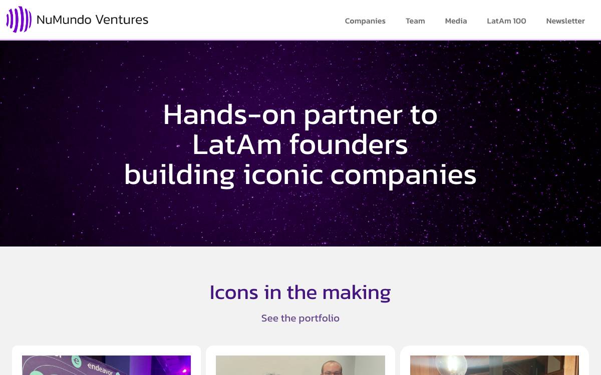 NuMundo Ventures website preview