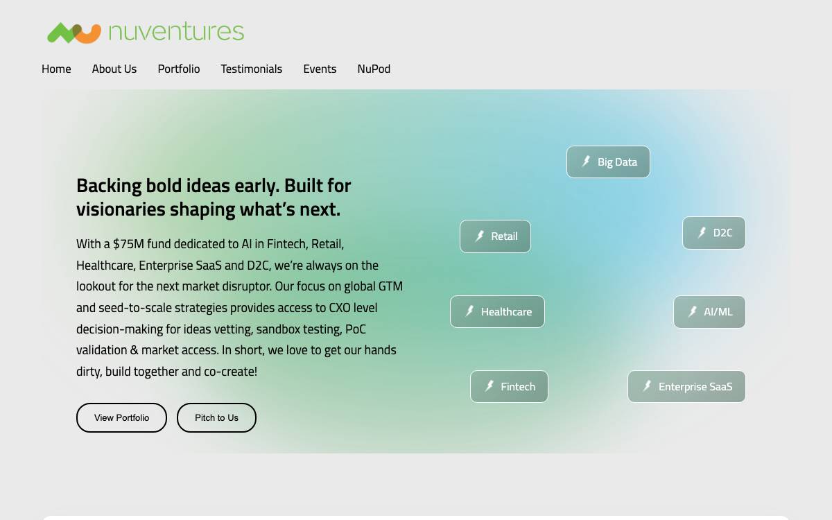 NuVentures website preview