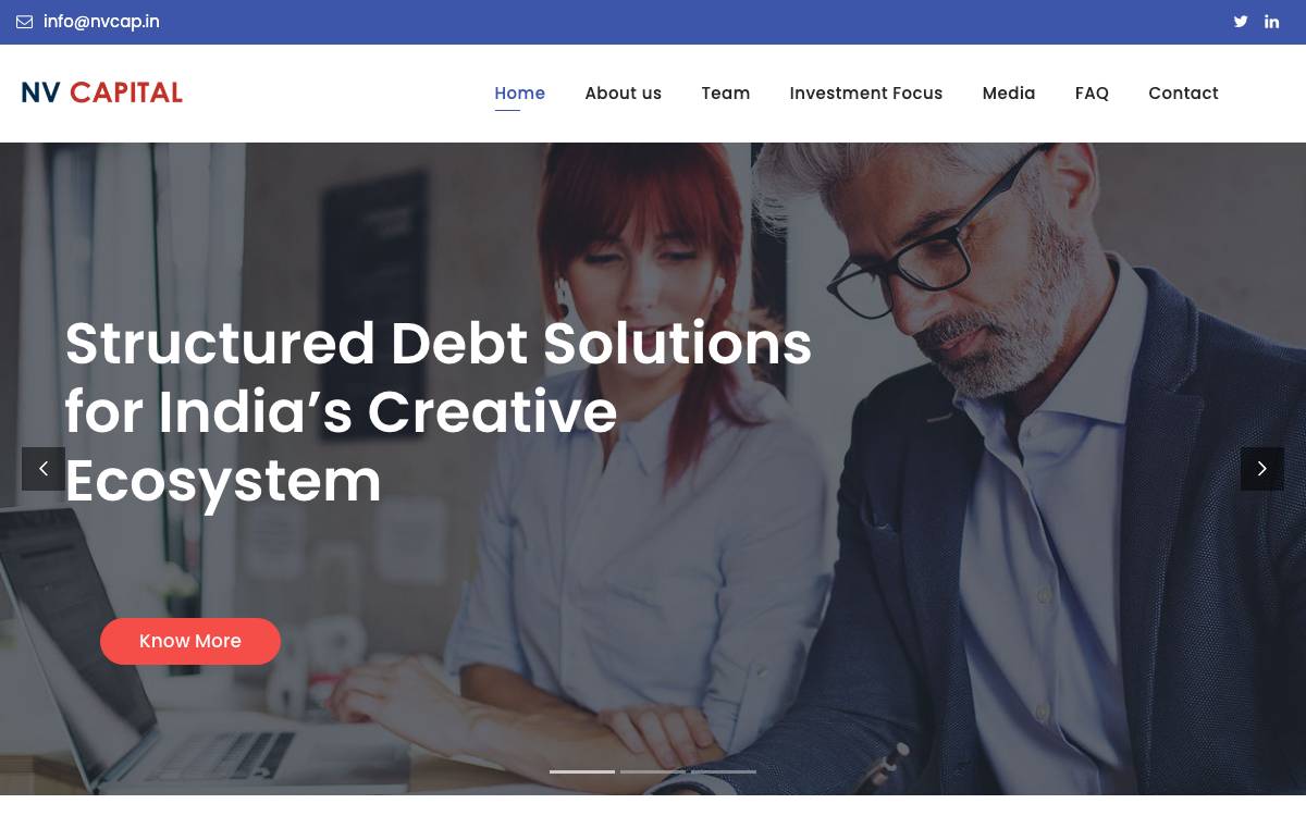 NV Capital website preview