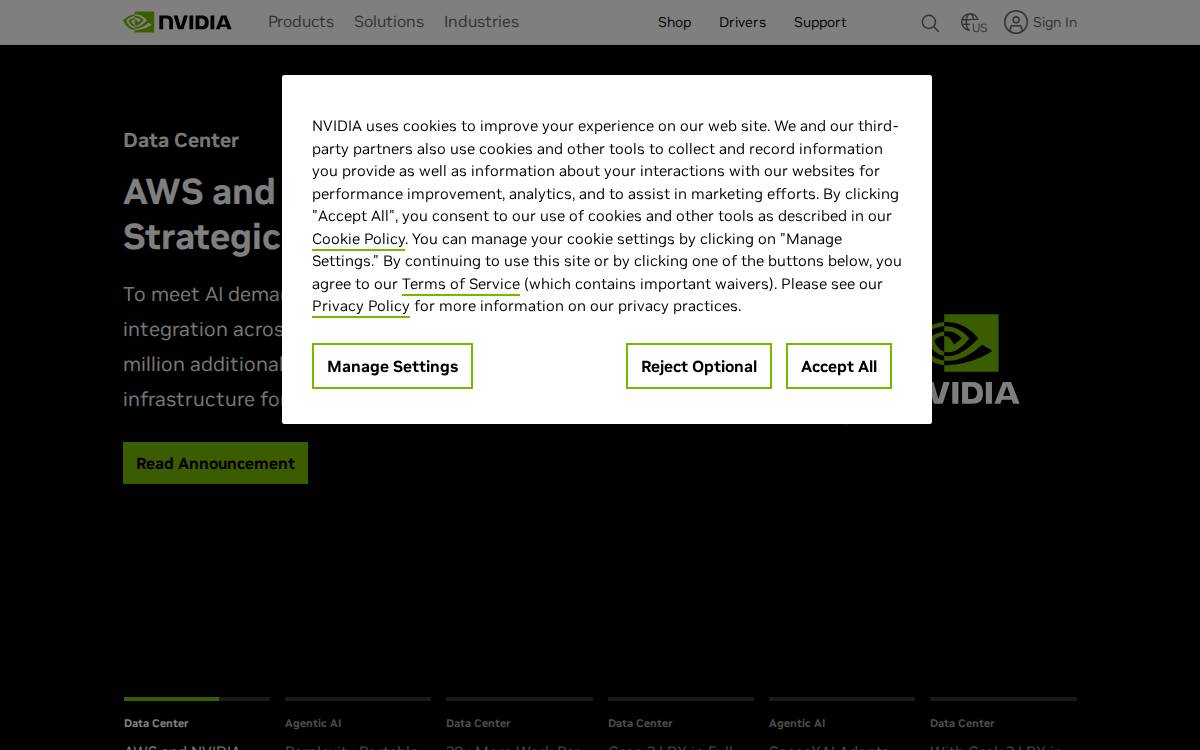 NVIDIA website preview