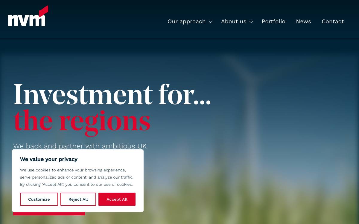 NVM Private Equity LLP website preview