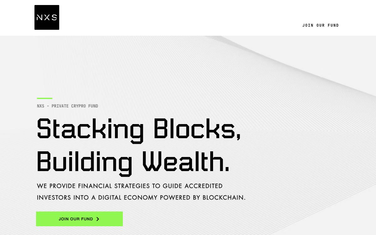 NXS Crypto Fund website preview