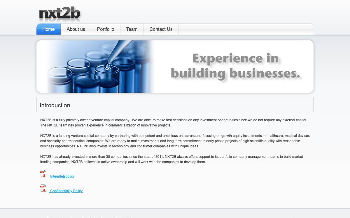 NXT2B website preview