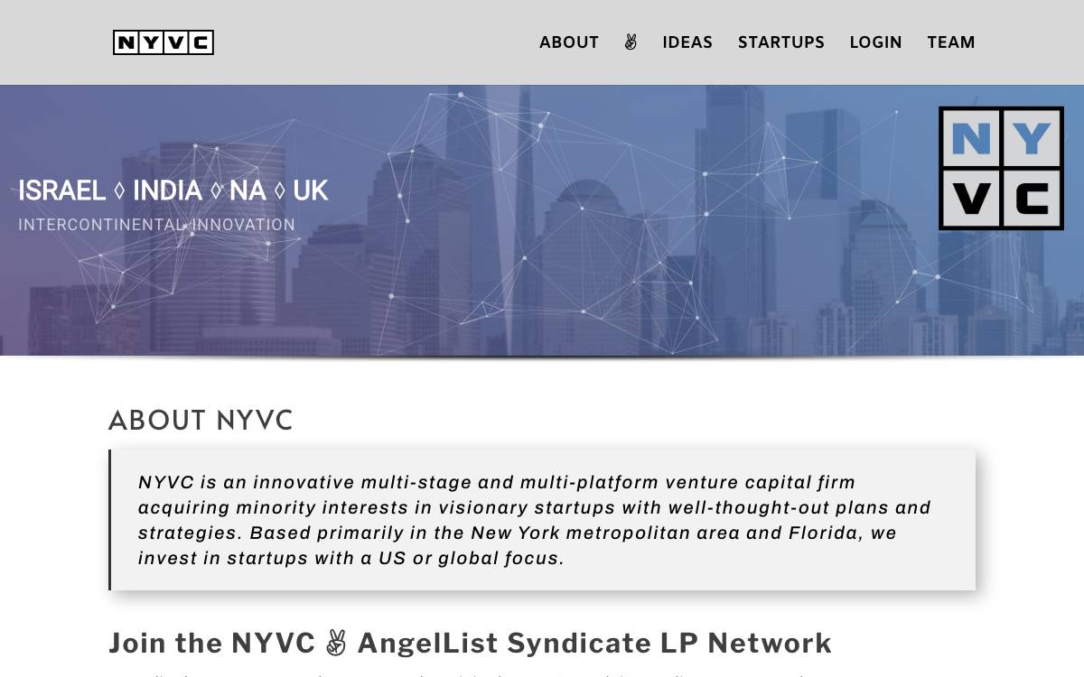 NYVC Ventures website preview