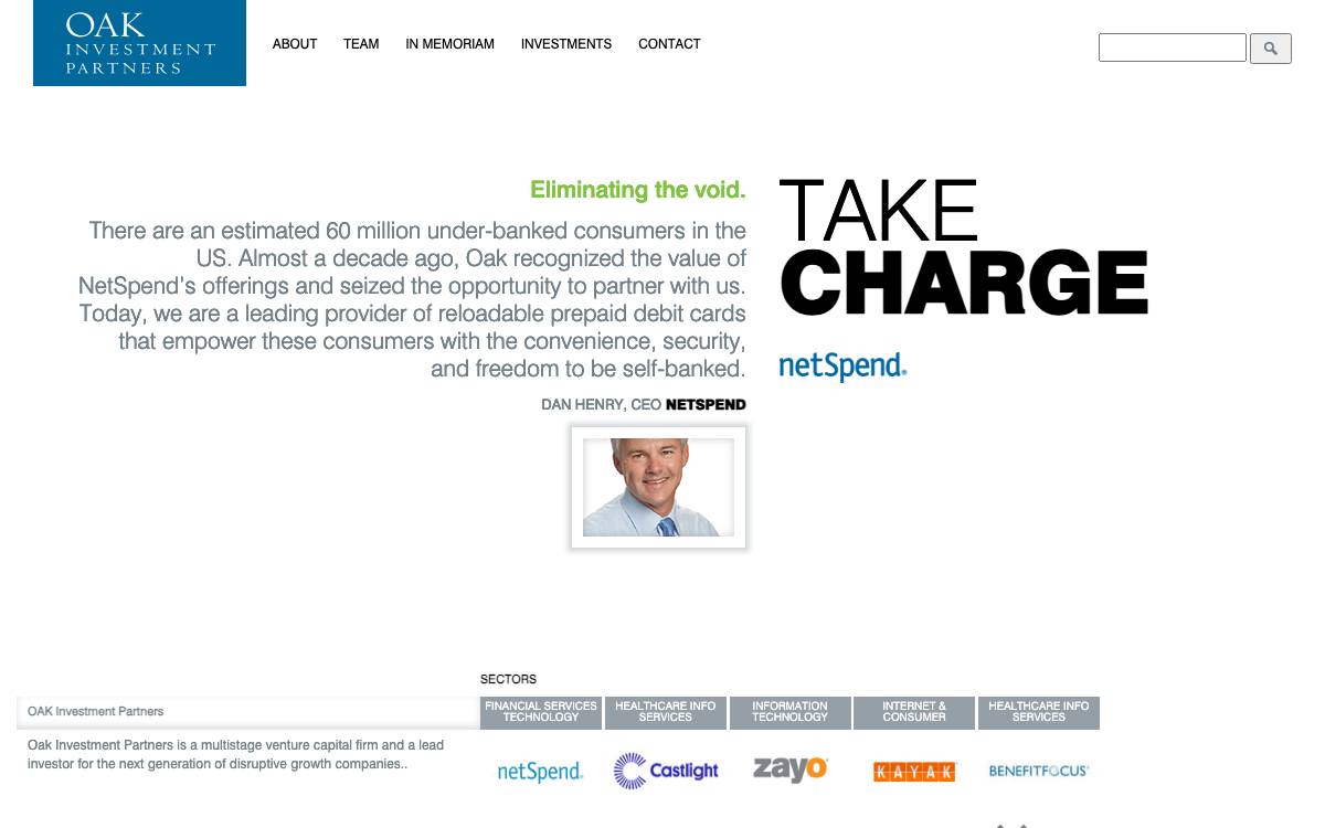 Oak Investment Partners website preview