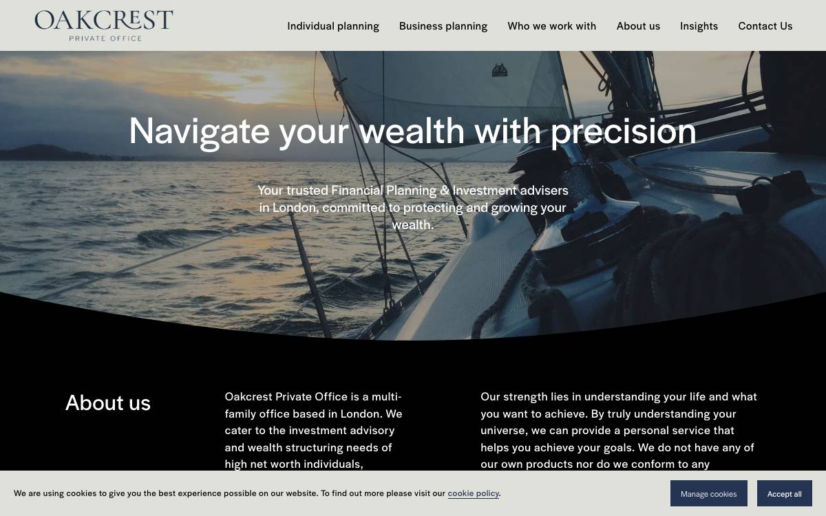 Oakcrest Private Office website preview