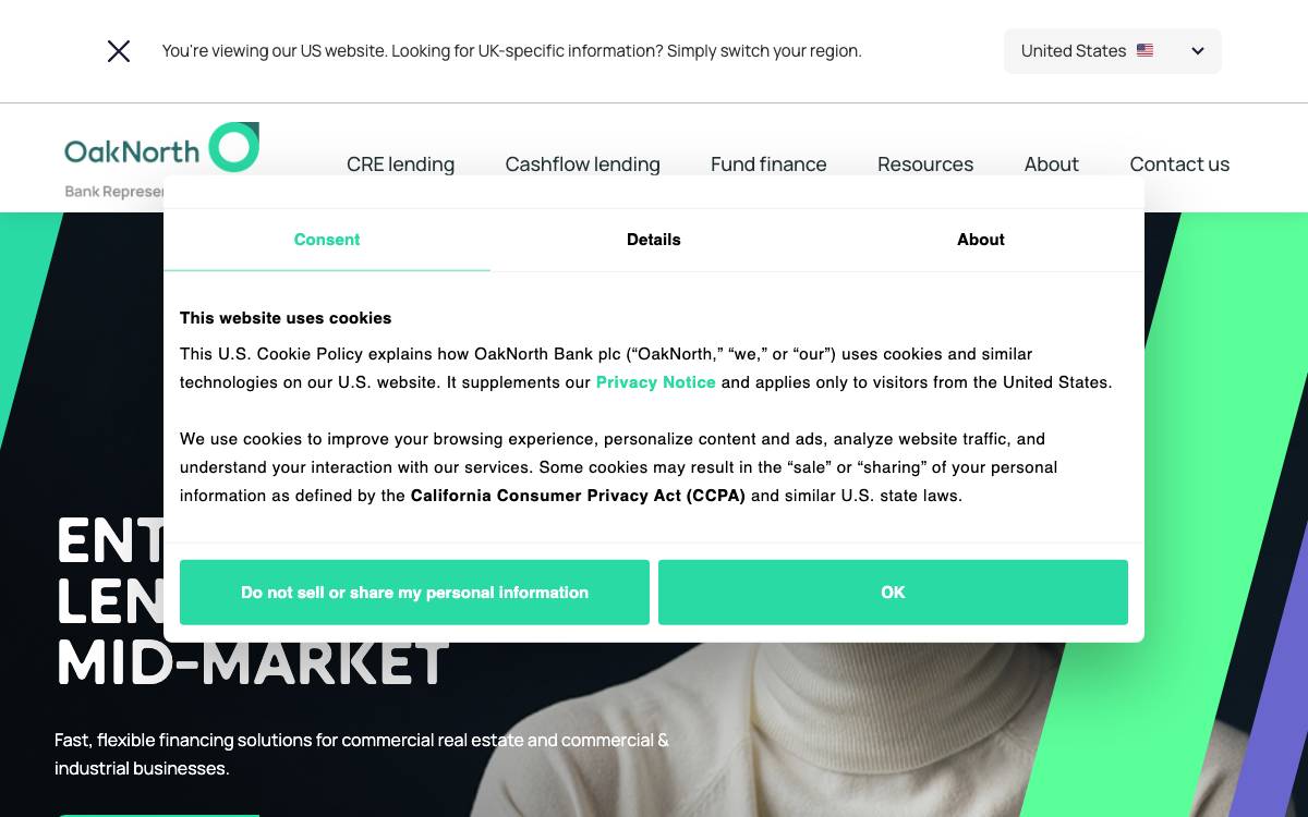 OakNorth website preview