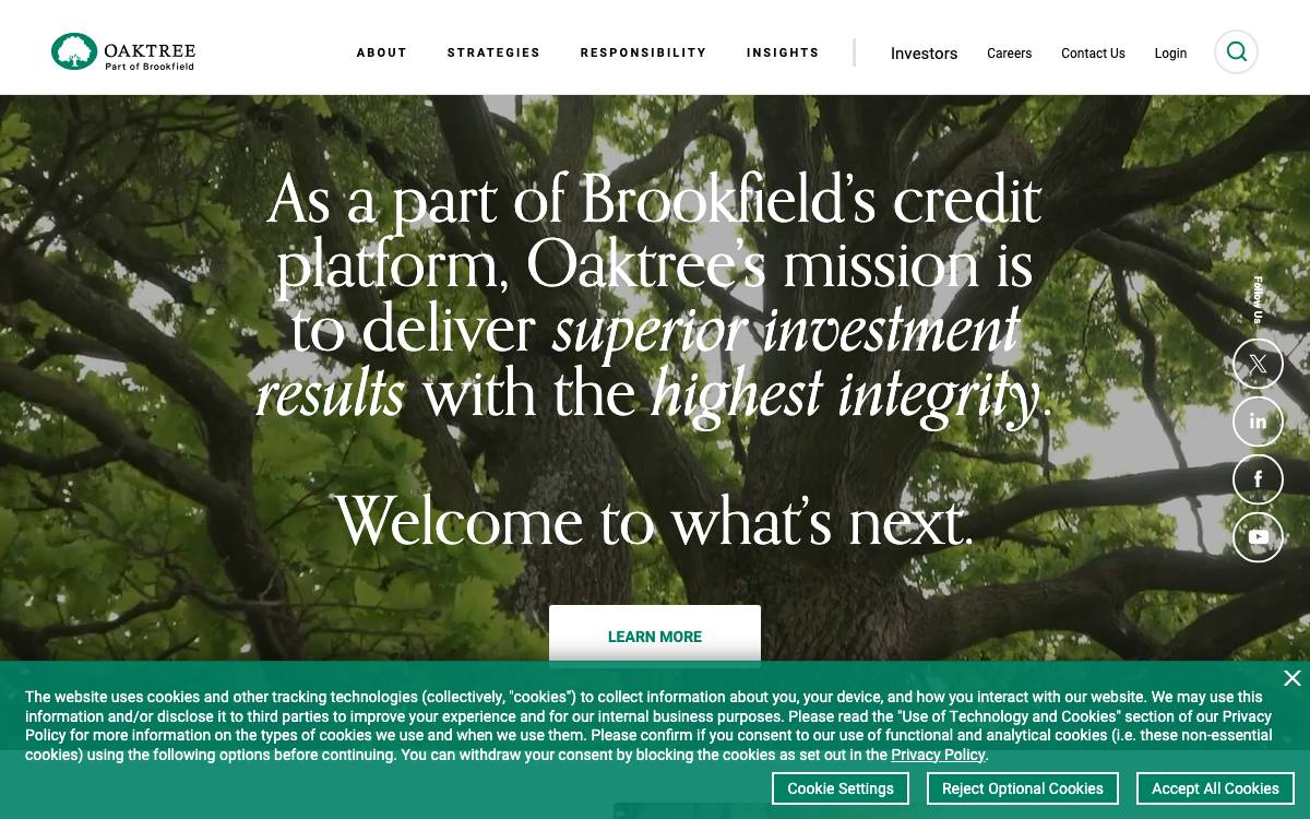 Oaktree website preview