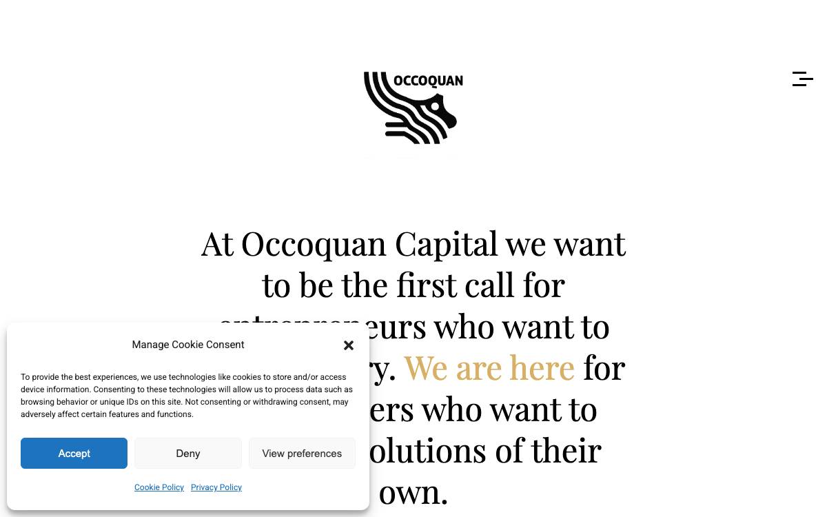 Occoquan Capital website preview