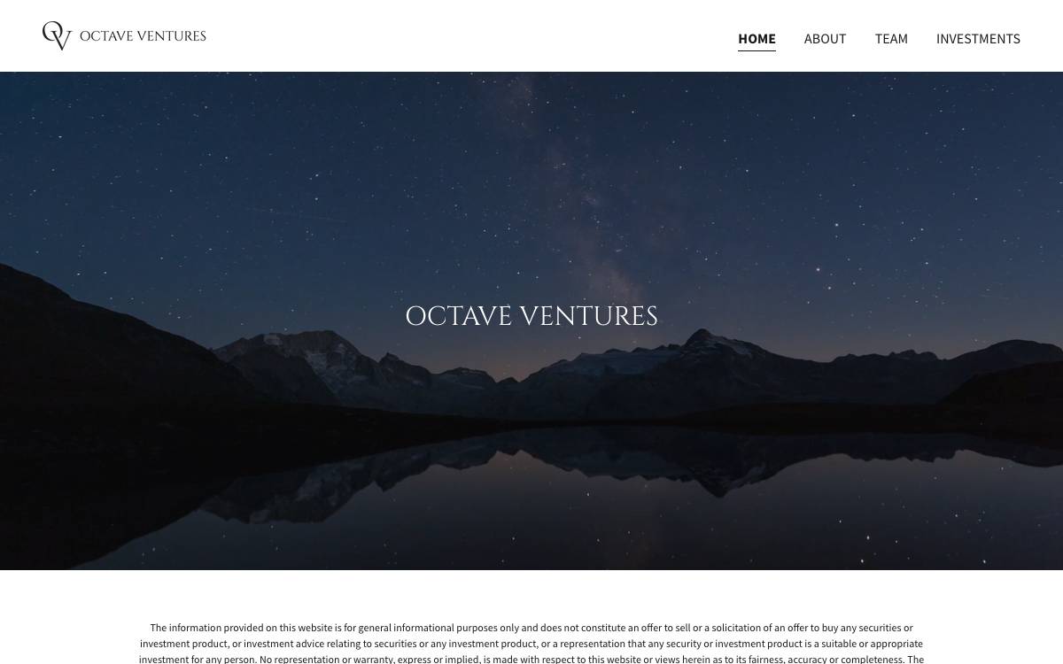 Octave Ventures Llc website preview
