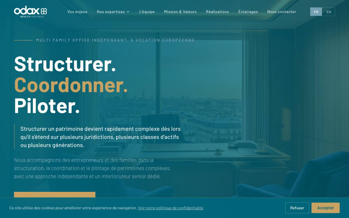 Odax Wealth Partners website preview