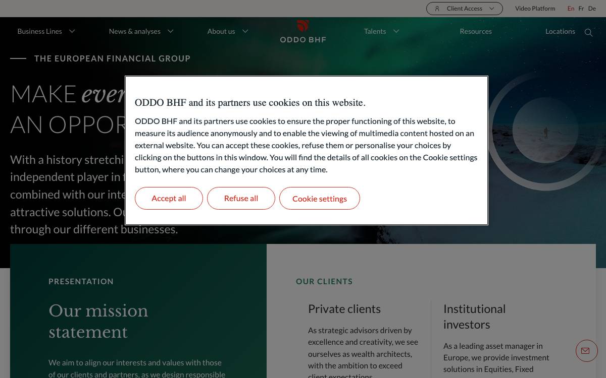 ODDO BHF website preview