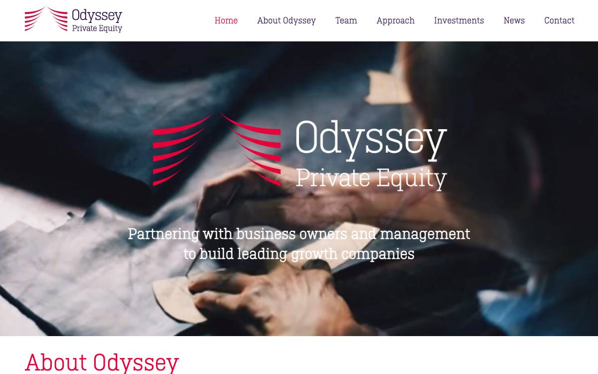 Odyssey Private Equity website preview