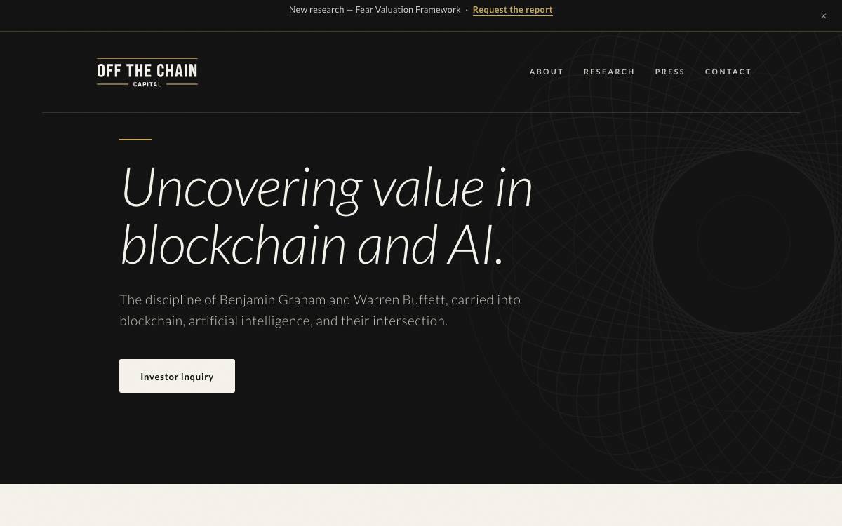 Off the Chain Capital website preview