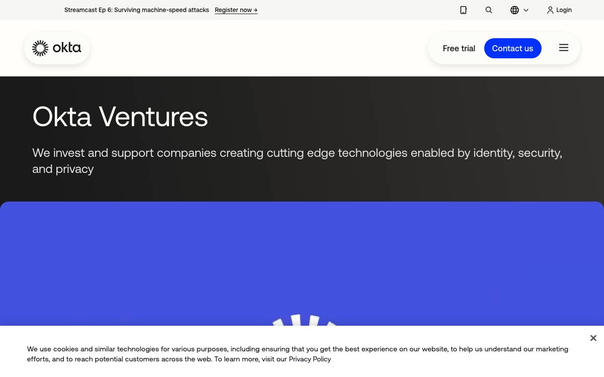 Okta Ventures website preview