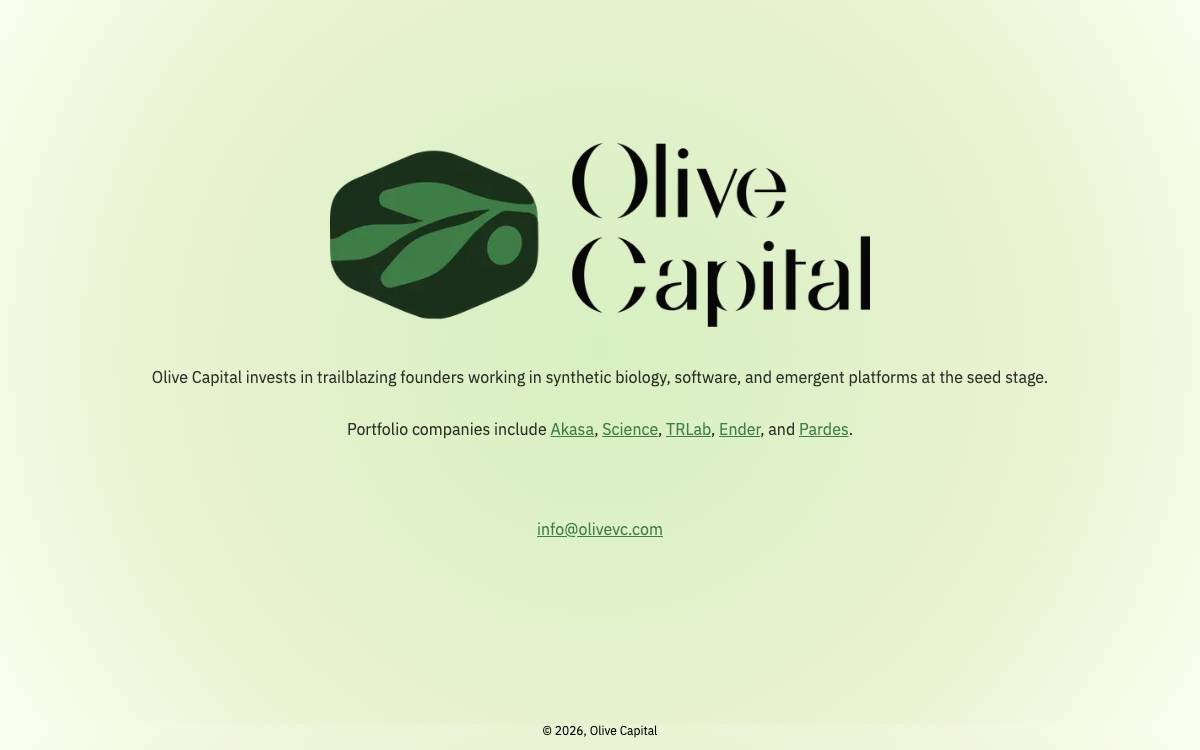 Olive Capital website preview