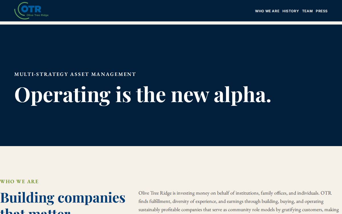 Olive Tree Ridge website preview