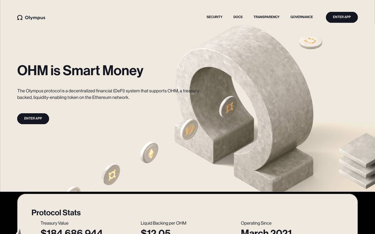 Olympus DAO website preview