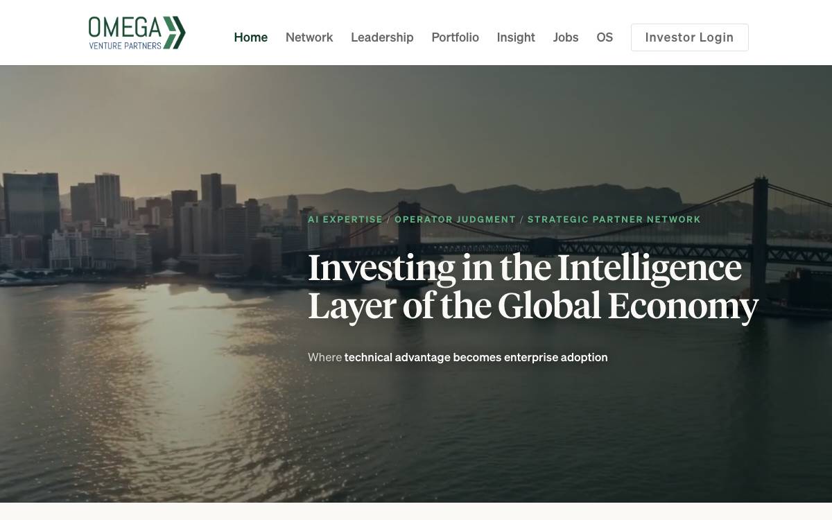 Omega Venture Partners website preview