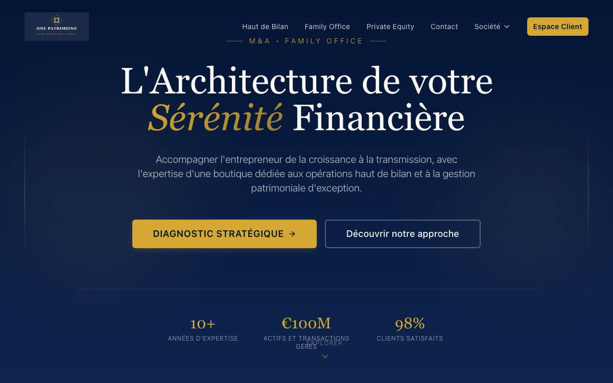 One Patrimoine website preview