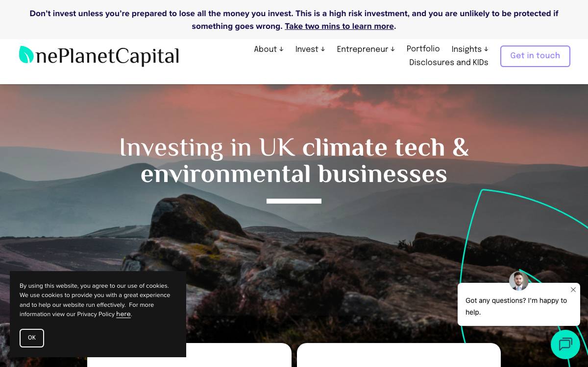 One Planet Capital website preview
