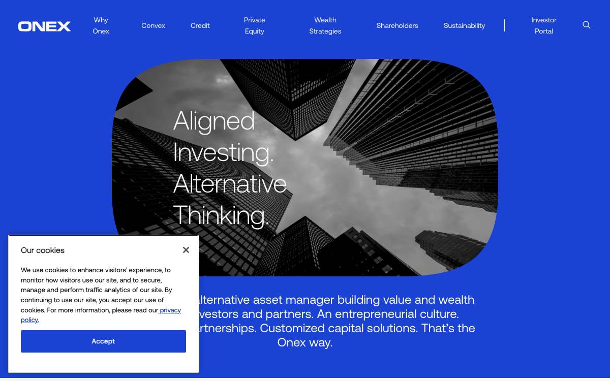 Onex Corporation website preview