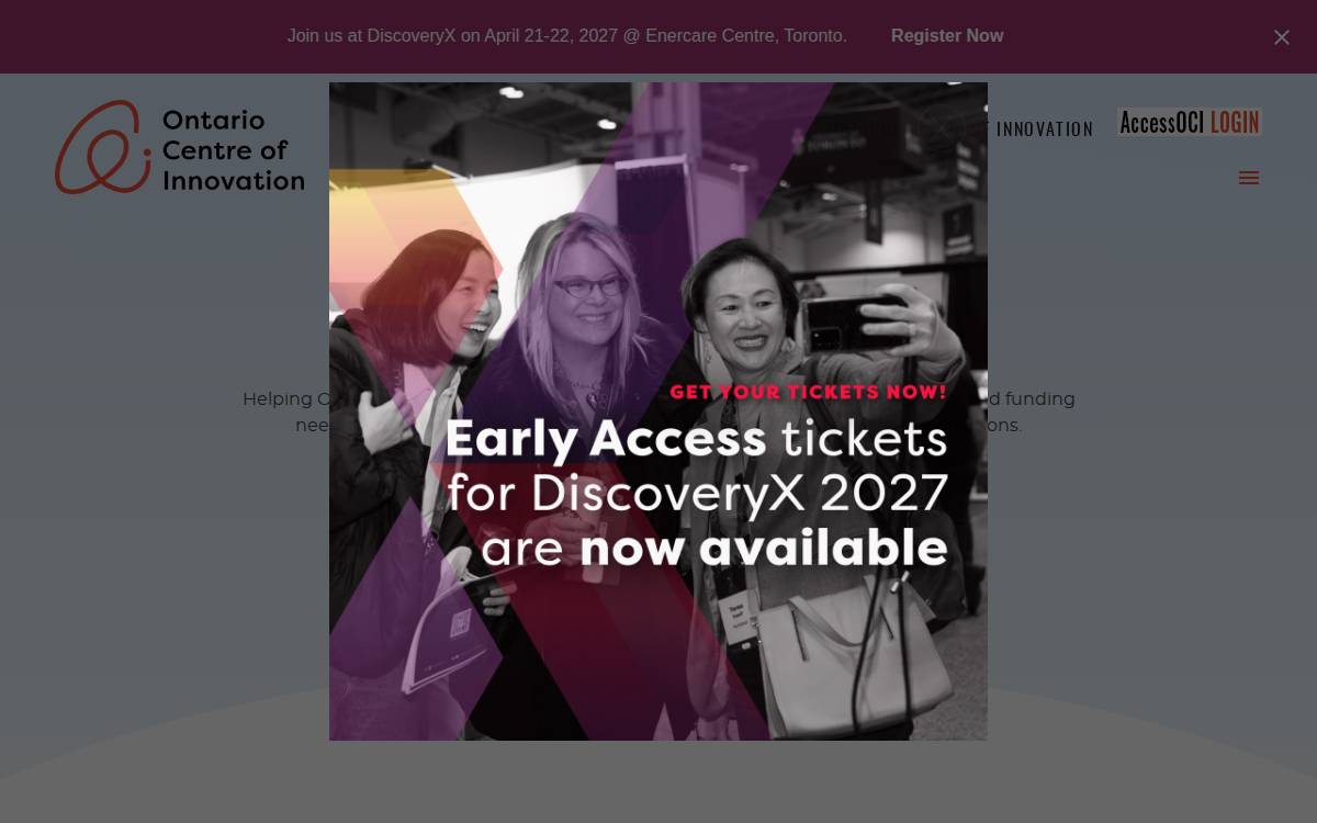 Ontario Center of Excellence website preview