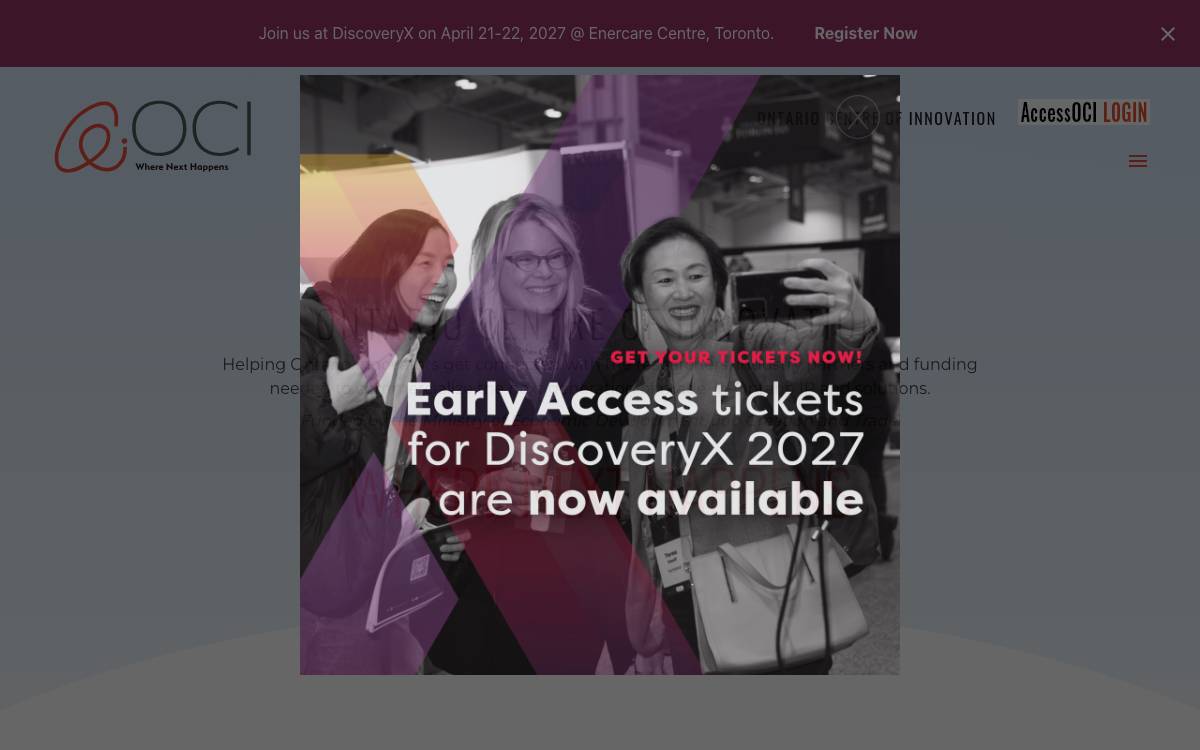Ontario Centre of Innovation programs website preview