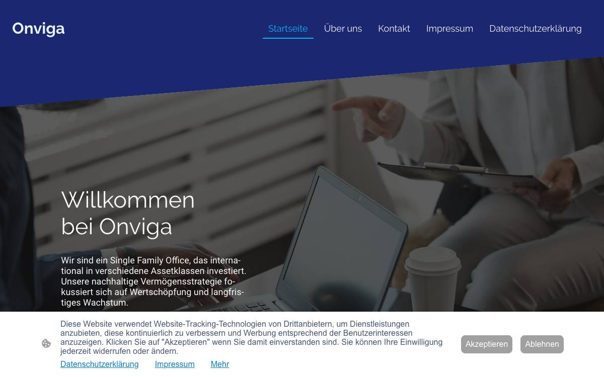 Onviga Holding GmbH website preview
