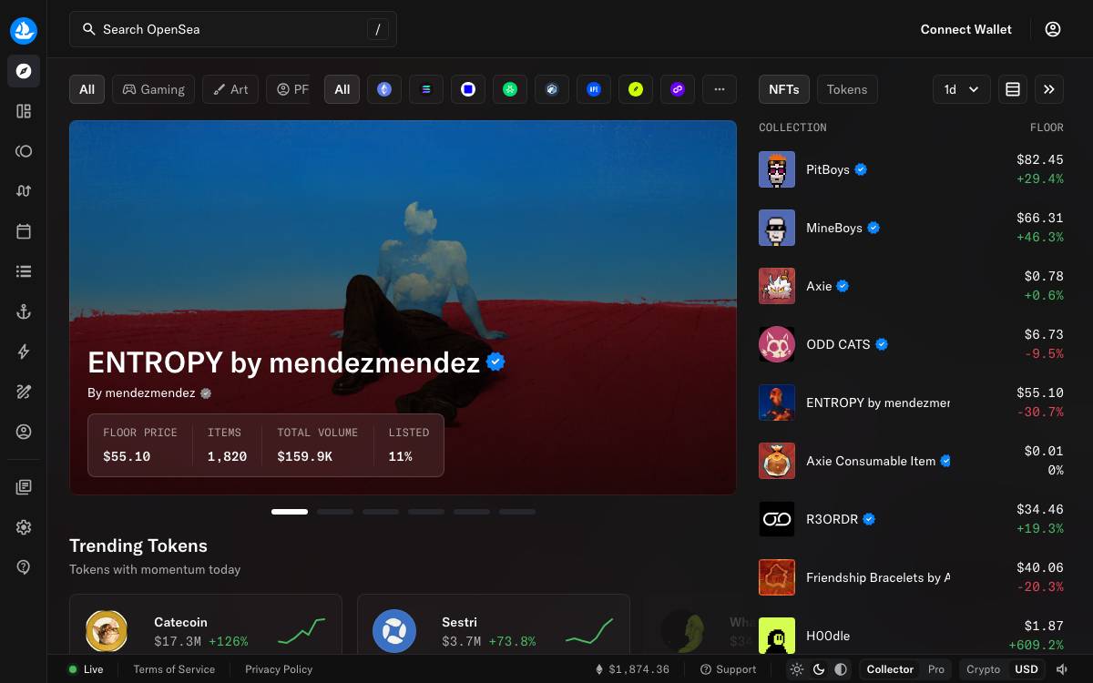 OpenSea website preview