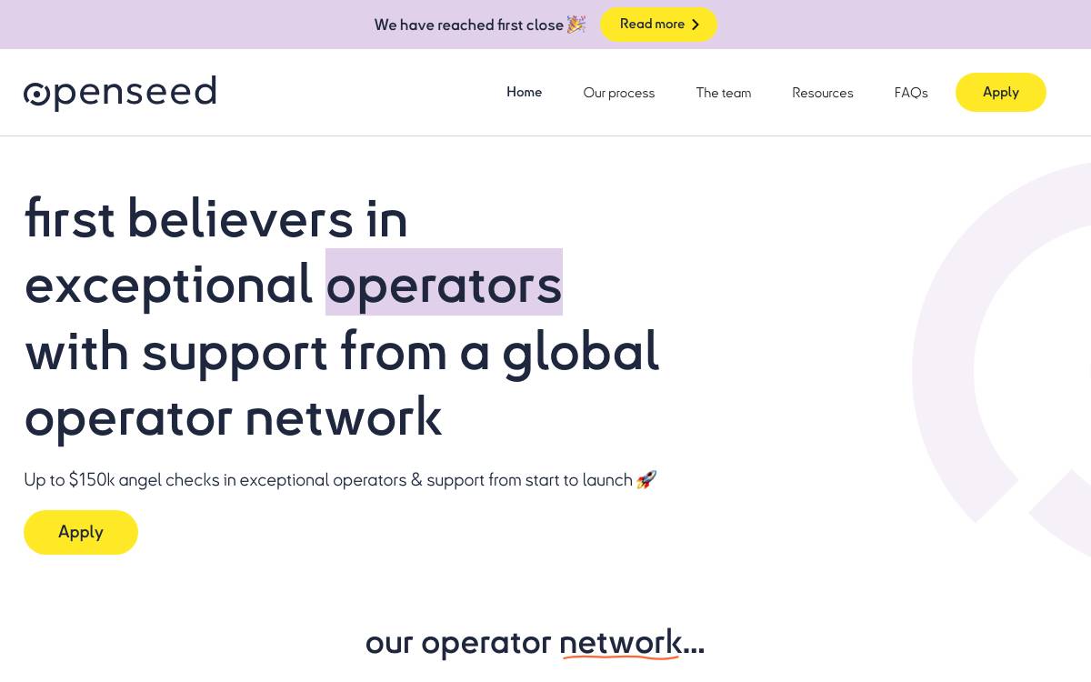 Openseed VC website preview