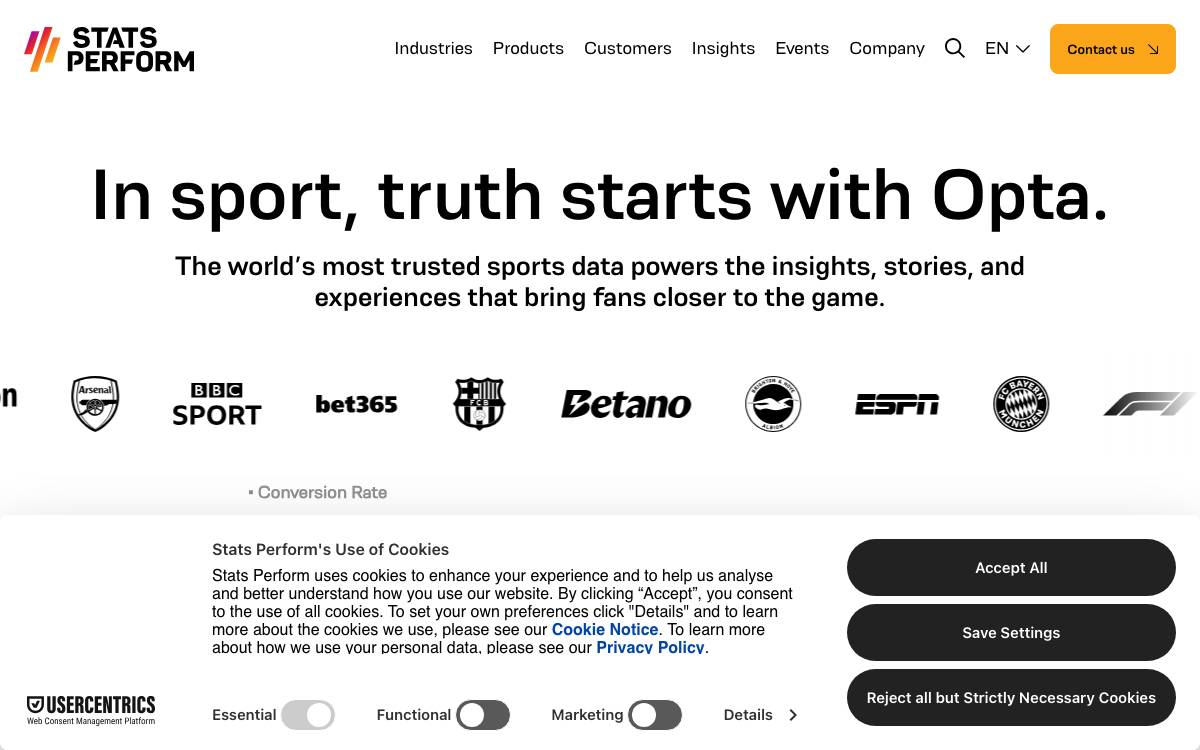 OptaJoe website preview