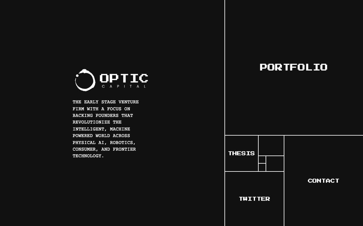 Optic Capital website preview