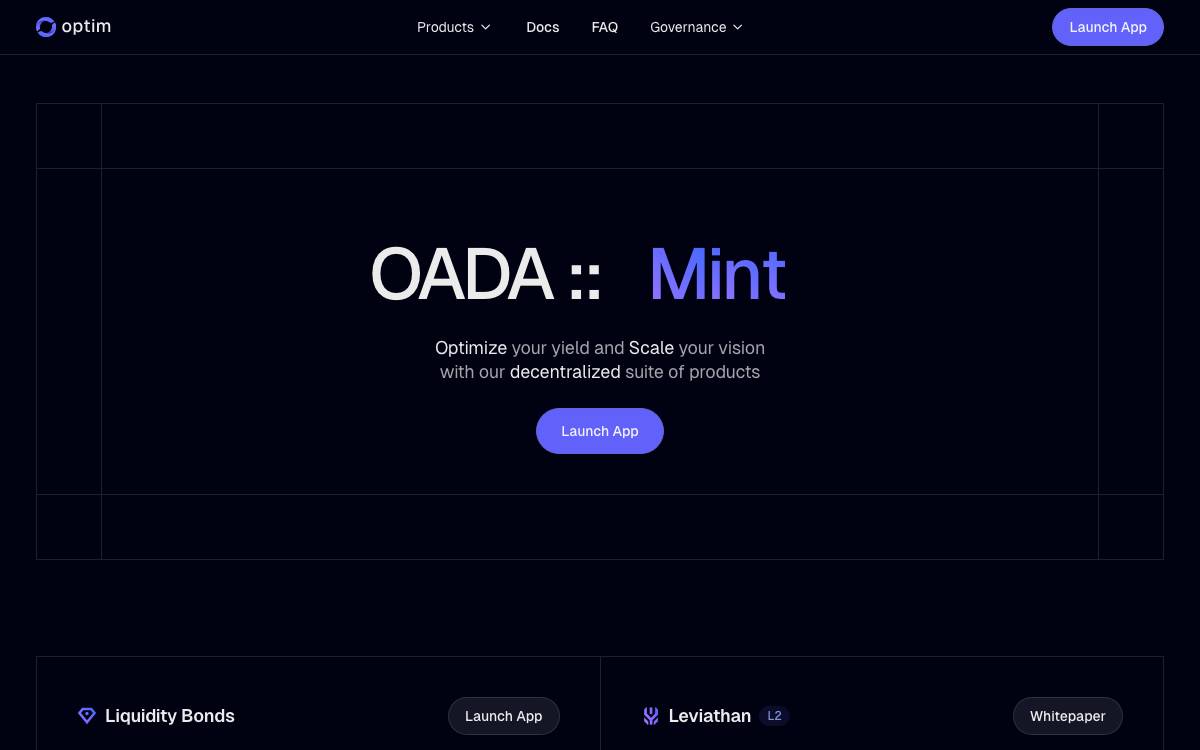 Optim Finance website preview