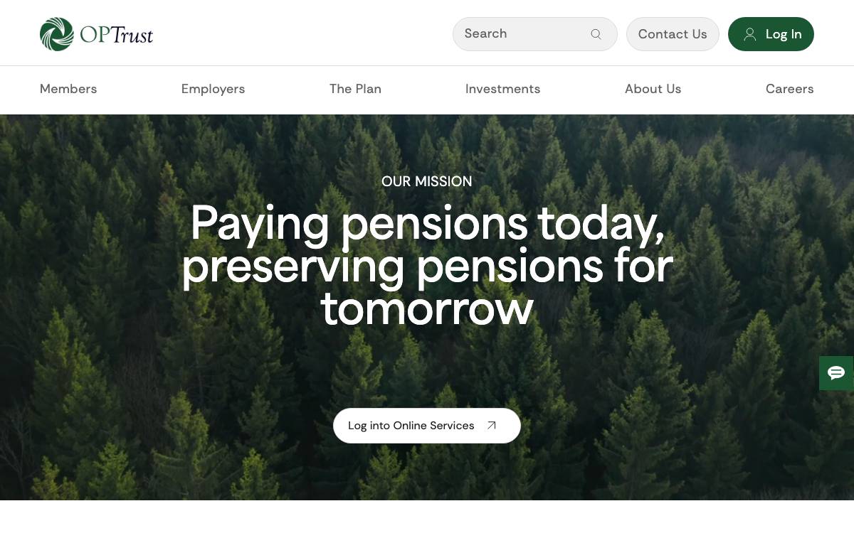 OPTrust private markets website preview