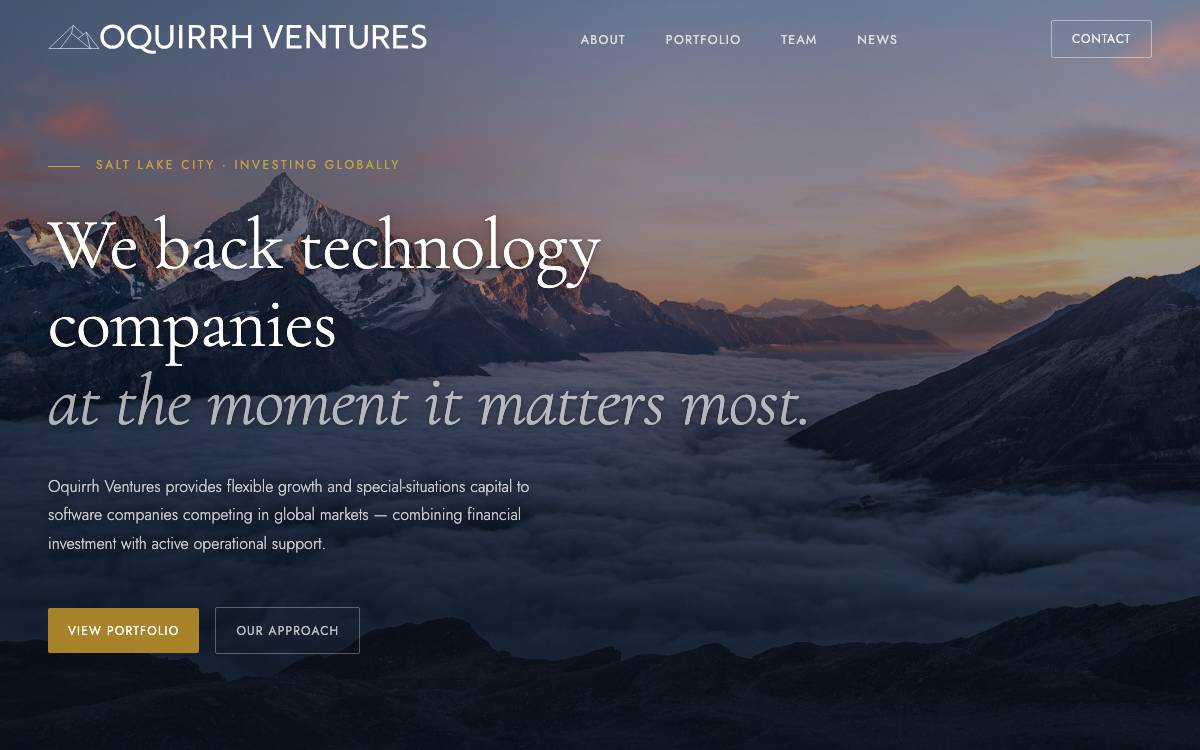 Oquirrh Ventures website preview