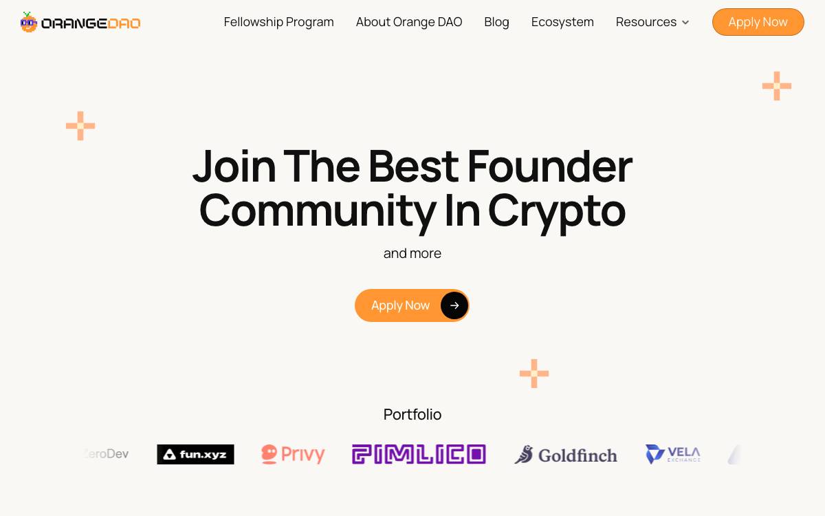 Orange DAO website preview