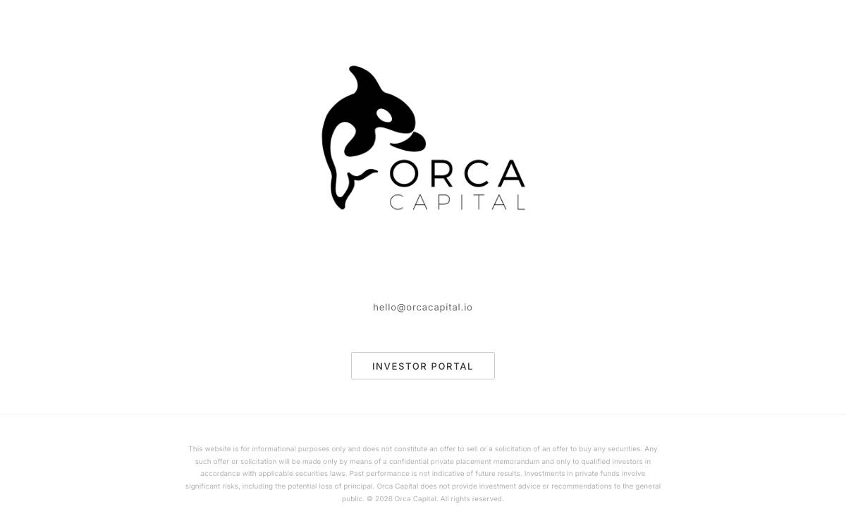 Orca Capital website preview