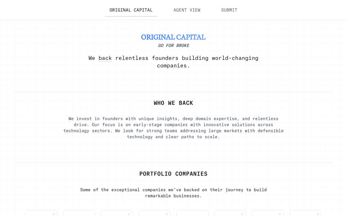 Original Capital website preview