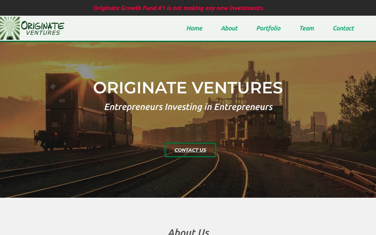 Originate Ventures website preview