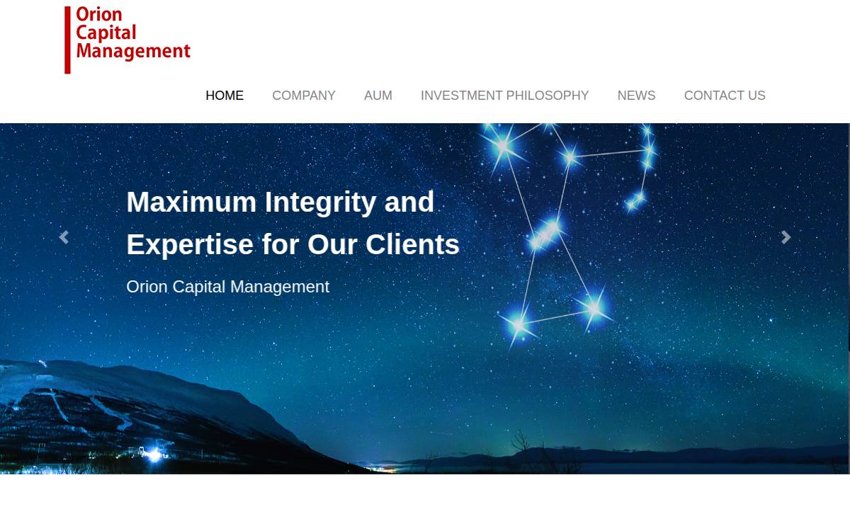 Orion Capital Management website preview