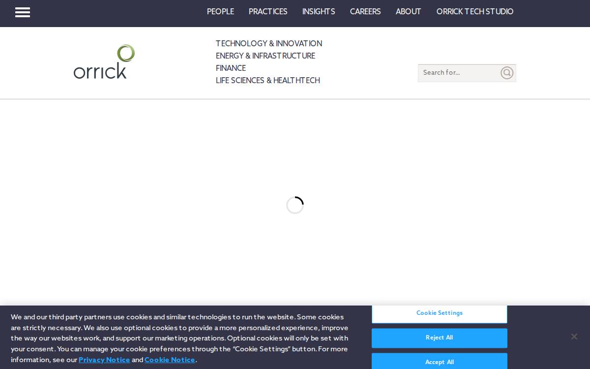 Orrick Herrington & Sutcliffe website preview